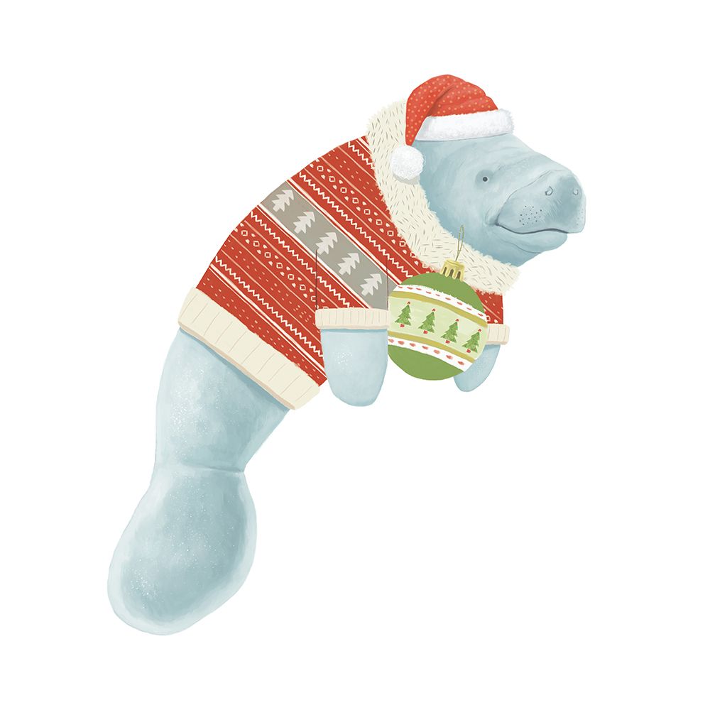 Jolly Christmas Manatee I art print by Lucca Sheppard for $57.95 CAD