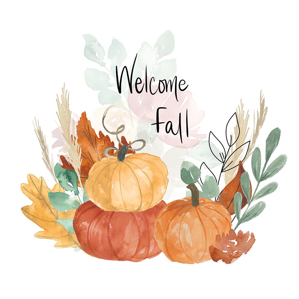 Welcome Fall Pumpkin Bouquet art print by Lucille Price for $57.95 CAD