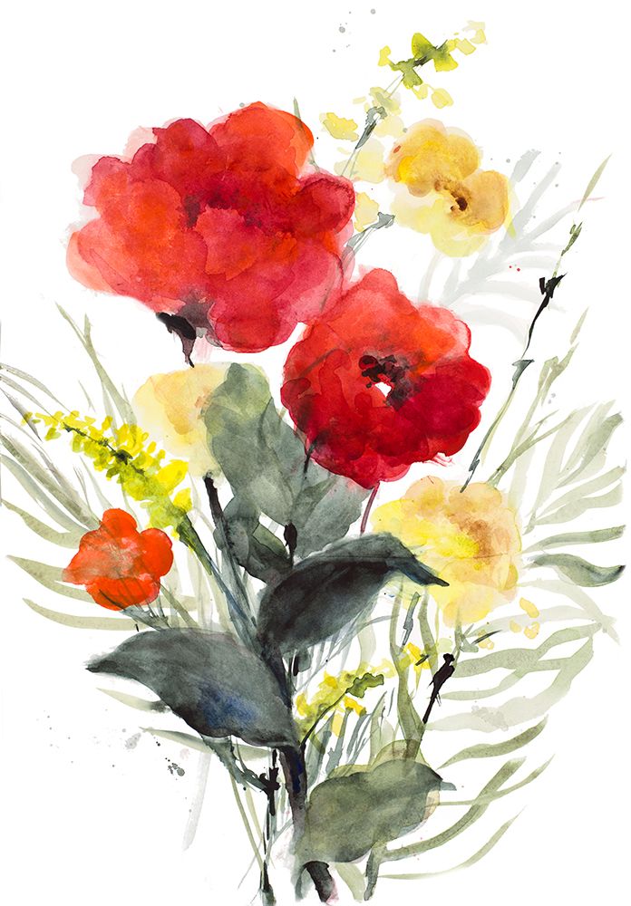 Red And Yellow Flowers art print by Lanie Loreth for $57.95 CAD