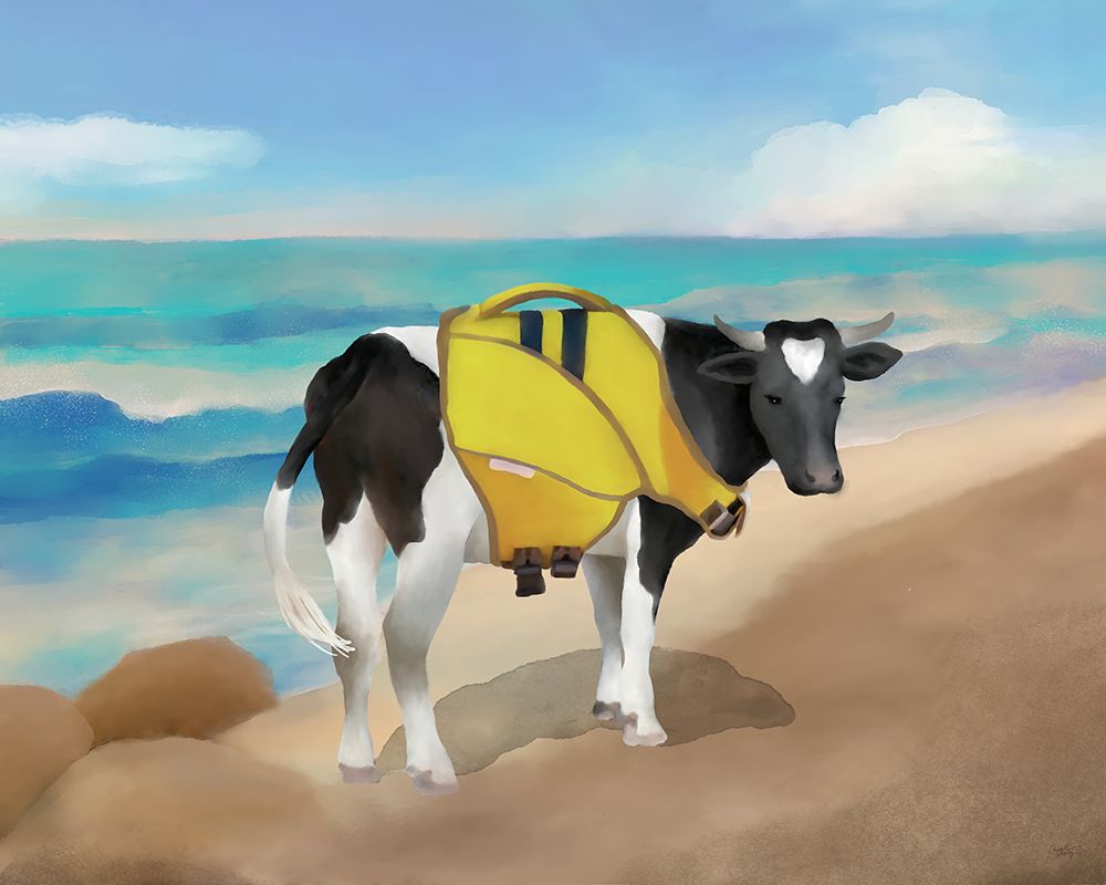 Cow At The Shore art print by Elizabeth Medley for $57.95 CAD
