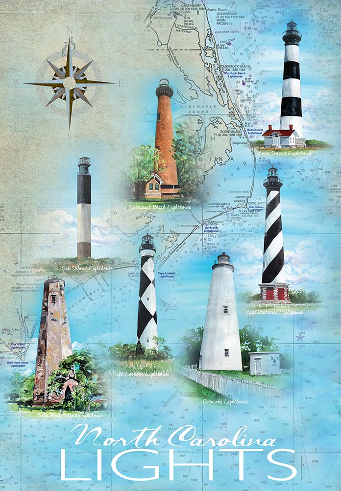 North Carolina Lighthouses art print by Erica Christopher for $57.95 CAD