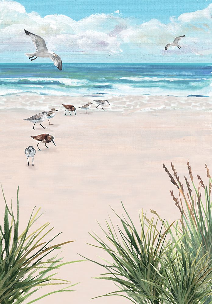 Seagulls On The Beach art print by Erica Christopher for $57.95 CAD