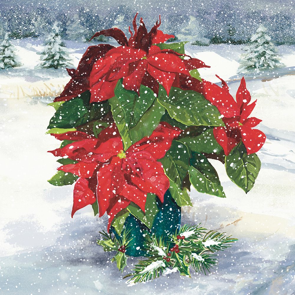 Snowy Poinsettia art print by Erica Christopher for $57.95 CAD