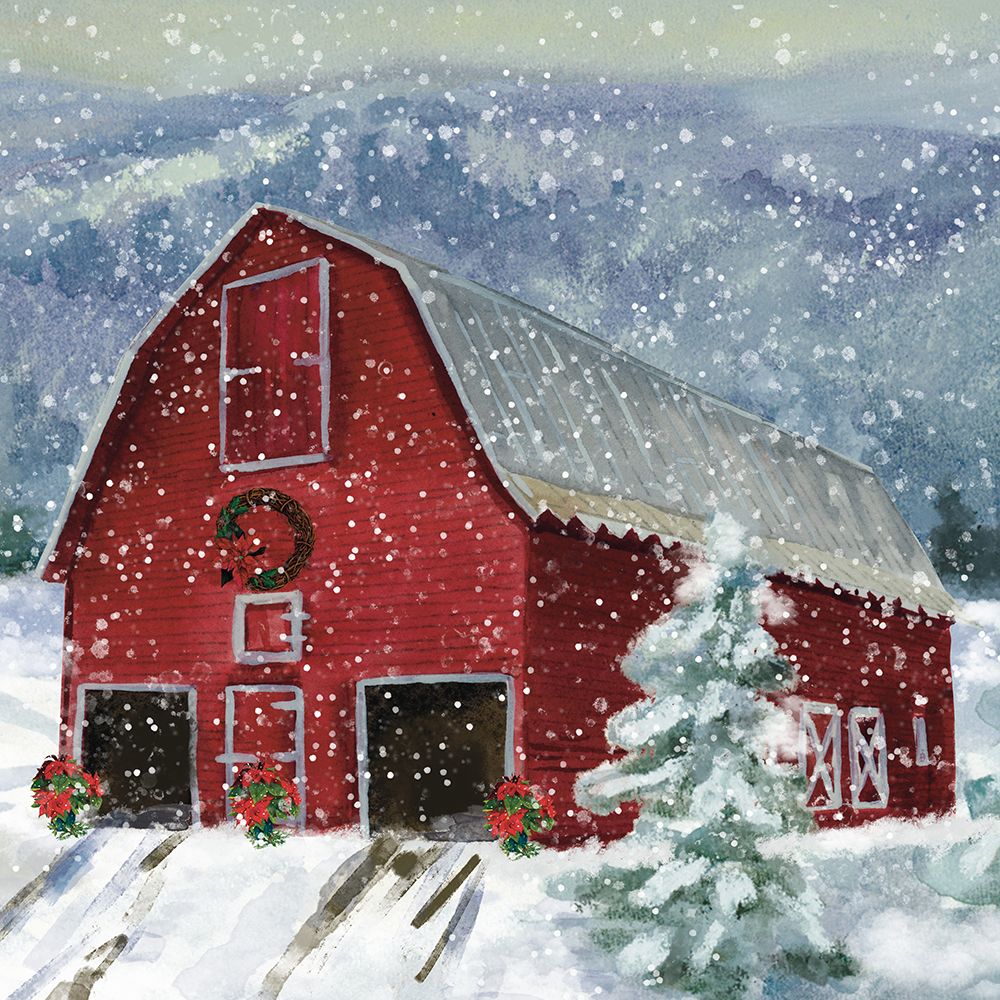 Christmas Barn art print by Erica Christopher for $57.95 CAD