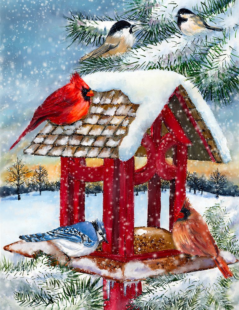 Snowy Birdhouse art print by Erica Christopher for $57.95 CAD