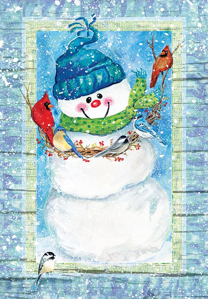 Snowman and Cardinals art print by Erica Christopher for $57.95 CAD