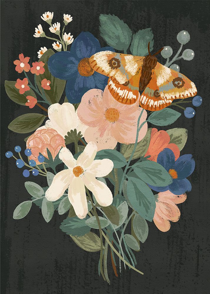 Soft Florals With Butterfly art print by Angel Nicole for $57.95 CAD
