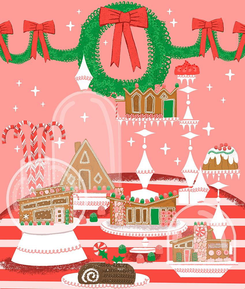 Retro Christmas Wonderland art print by Jen Bucheli for $57.95 CAD