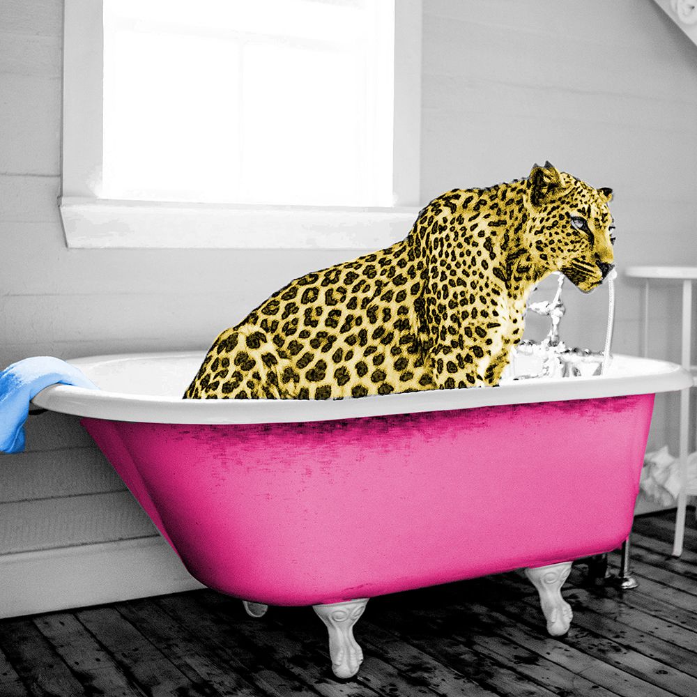 Hot Pink Safari Bath Leopard art print by SD Graphics Studio for $57.95 CAD