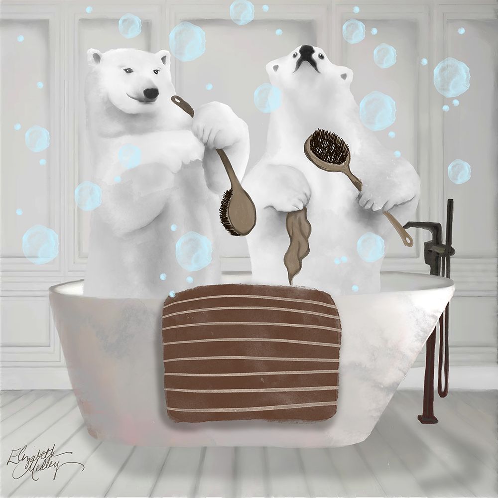Polar Bear Bath Time art print by Elizabeth Medley for $57.95 CAD