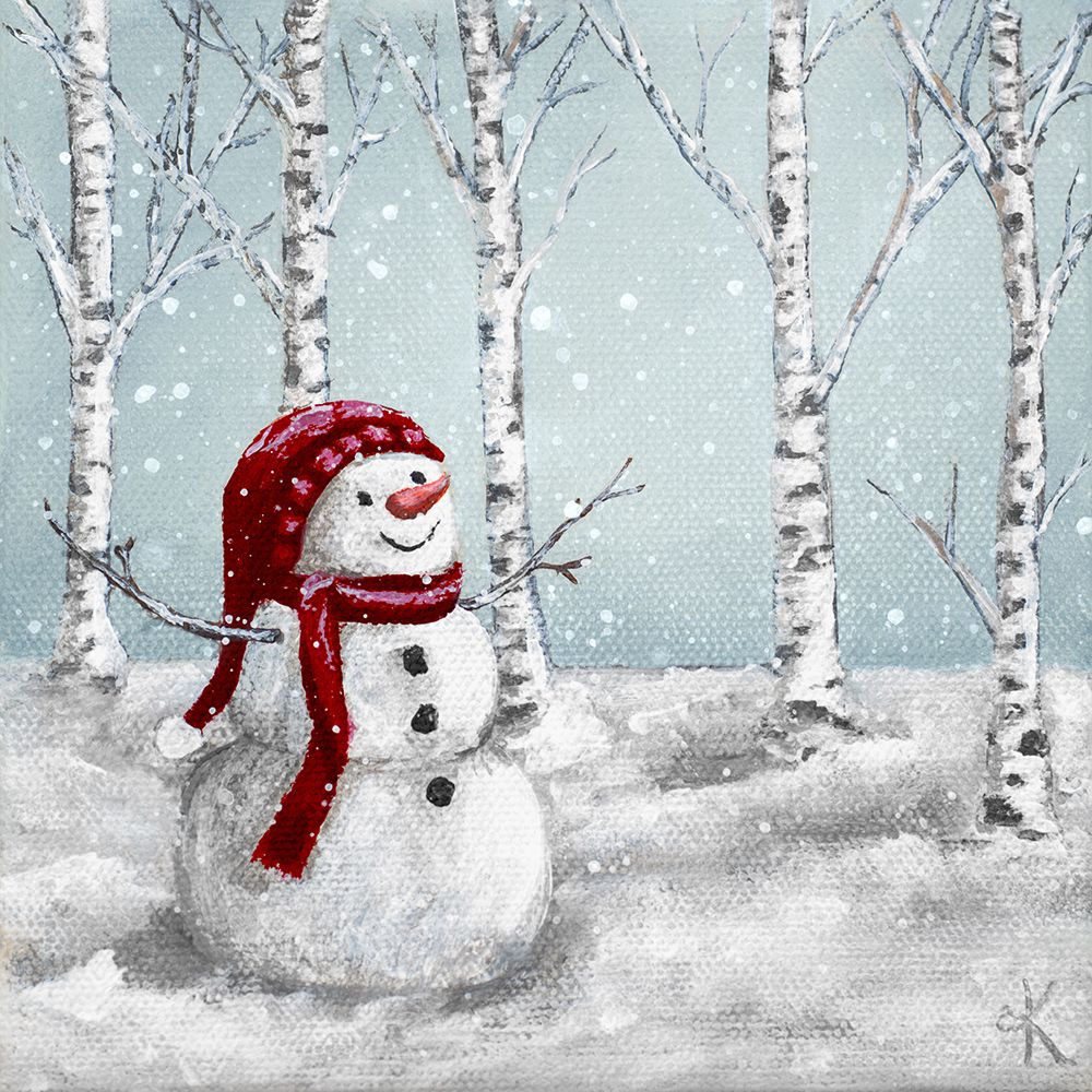 Snowman with Hat art print by Kelly Elizabeth for $57.95 CAD
