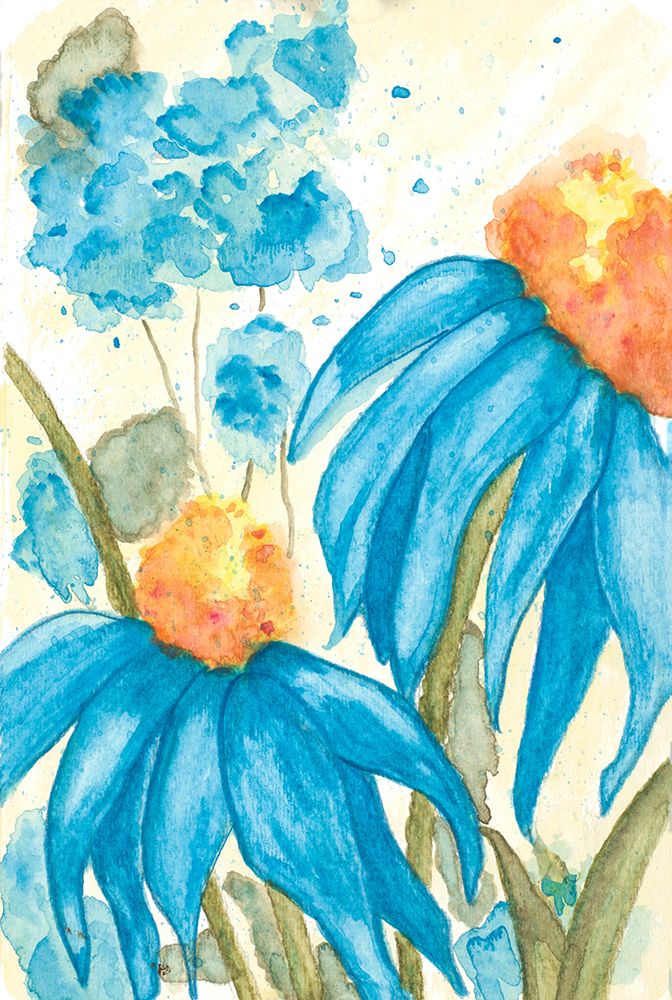 Blooming Blue Flowers art print by Kelly Elizabeth for $57.95 CAD