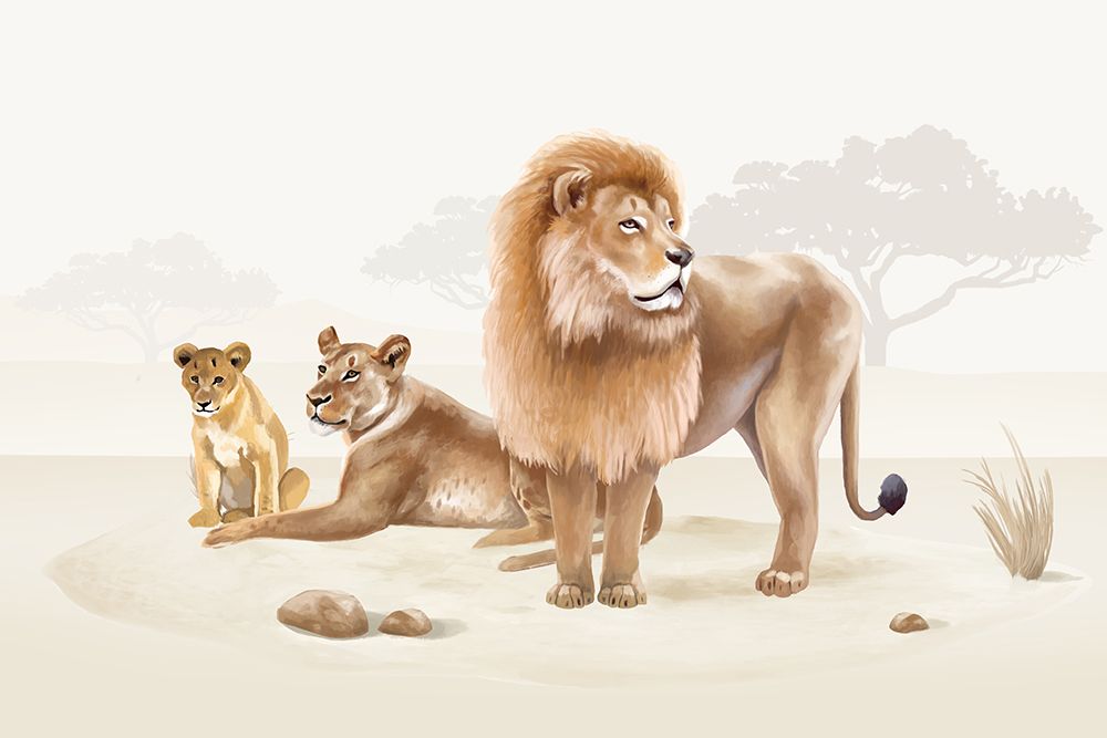 Lion Family art print by Lucca Sheppard for $57.95 CAD