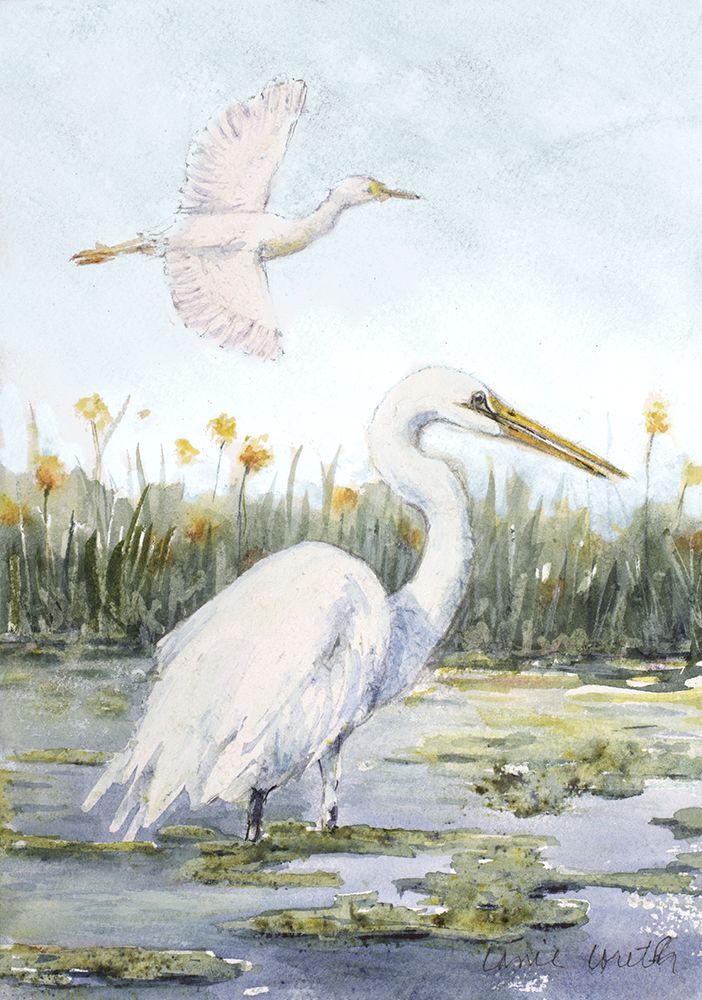 Egrets At Dusk art print by Lanie Loreth for $57.95 CAD
