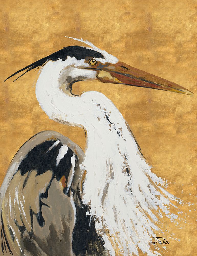Heron Beauty on Gold art print by Patricia Pinto for $57.95 CAD
