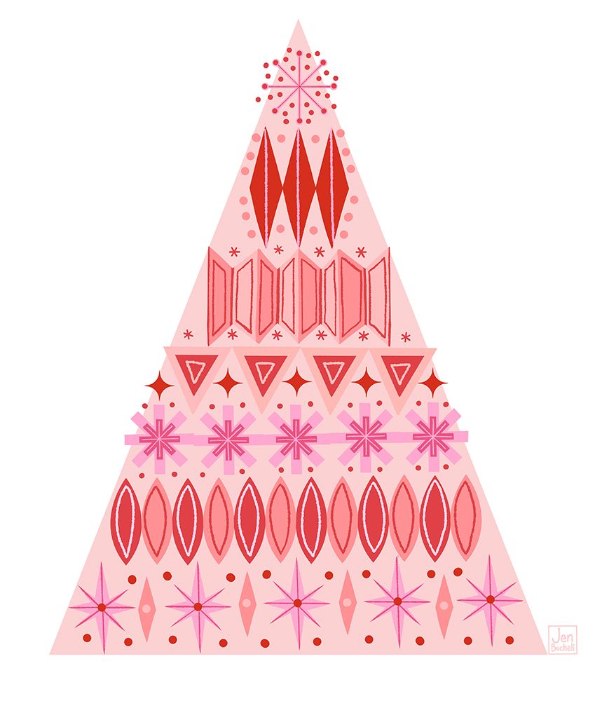 Christmas Pattern Tree art print by Jen Bucheli for $57.95 CAD