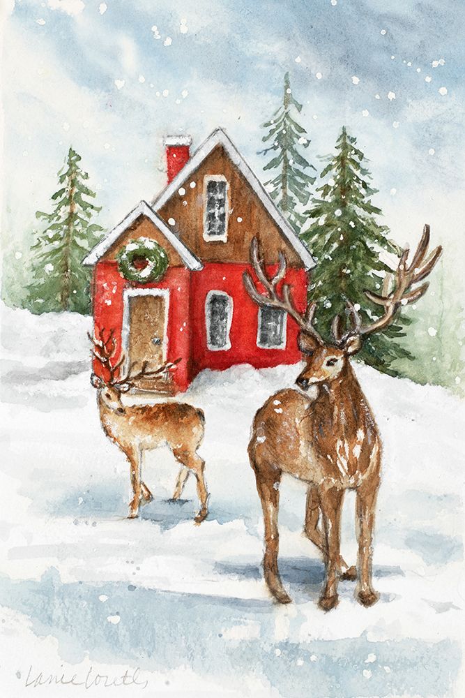 Snowy Deer art print by Lanie Loreth for $57.95 CAD