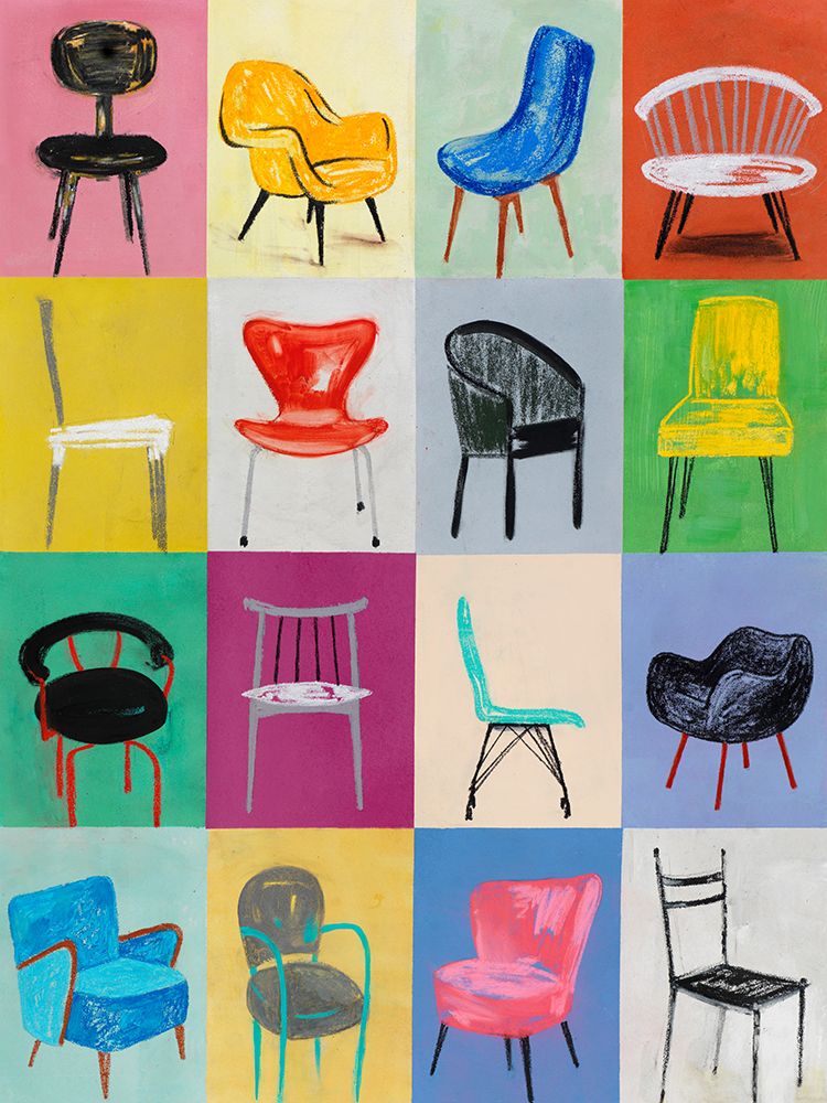 MCM Chairs art print by Lorenzo Collective for $57.95 CAD