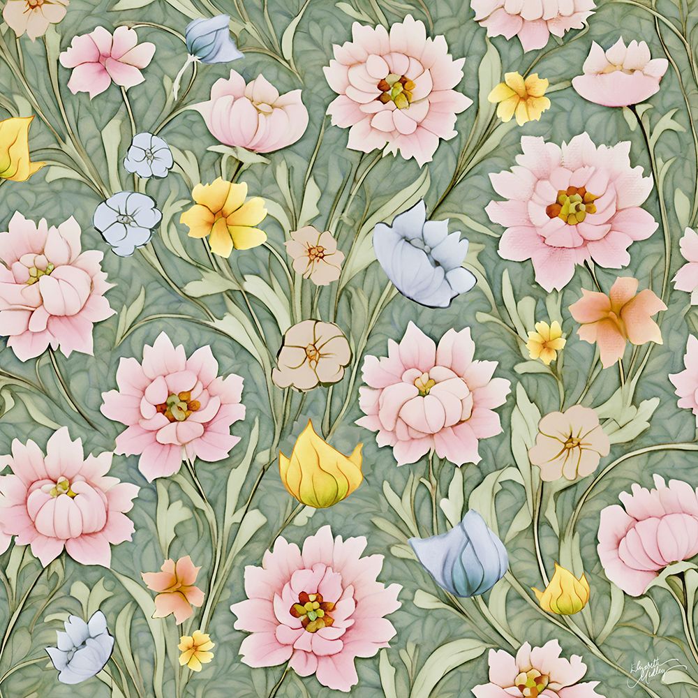 Delicate Floral Garden art print by Elizabeth Medley for $57.95 CAD