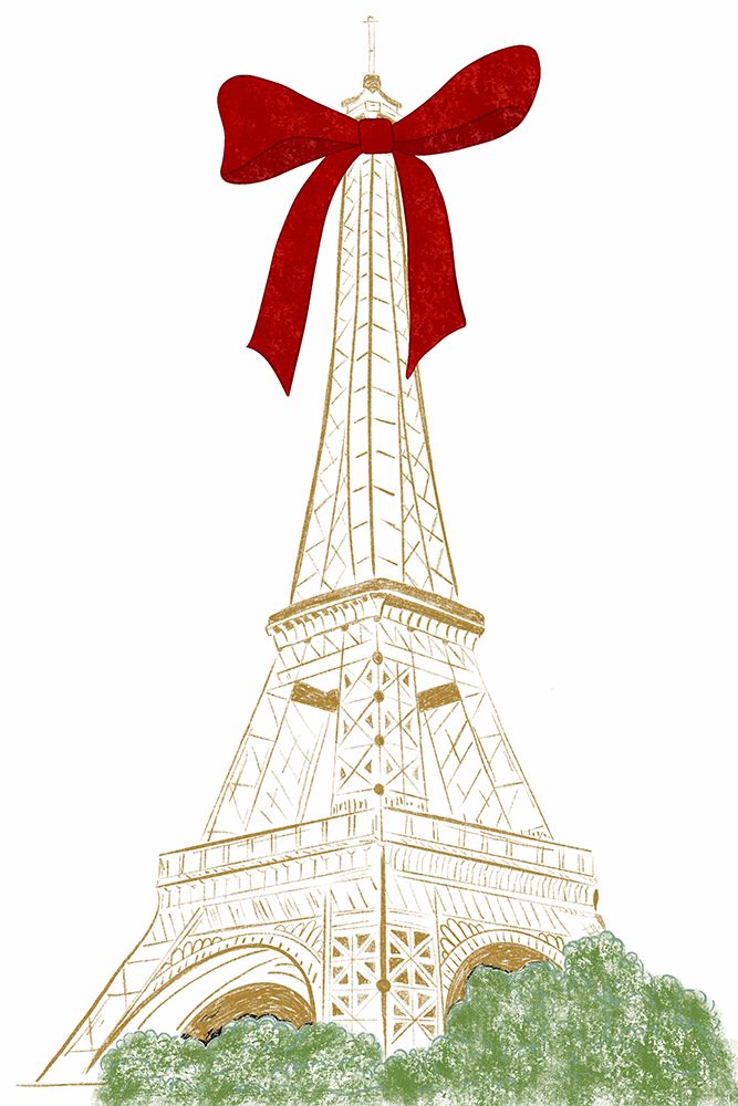 Eiffel Tower with Bow art print by Emily Navas for $57.95 CAD