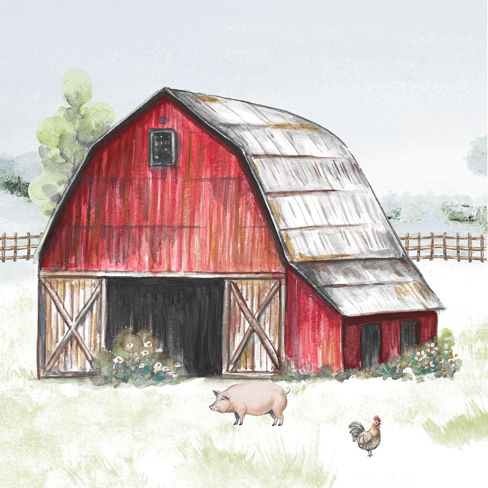 Red Farm Barn I art print by Patricia Pinto for $57.95 CAD