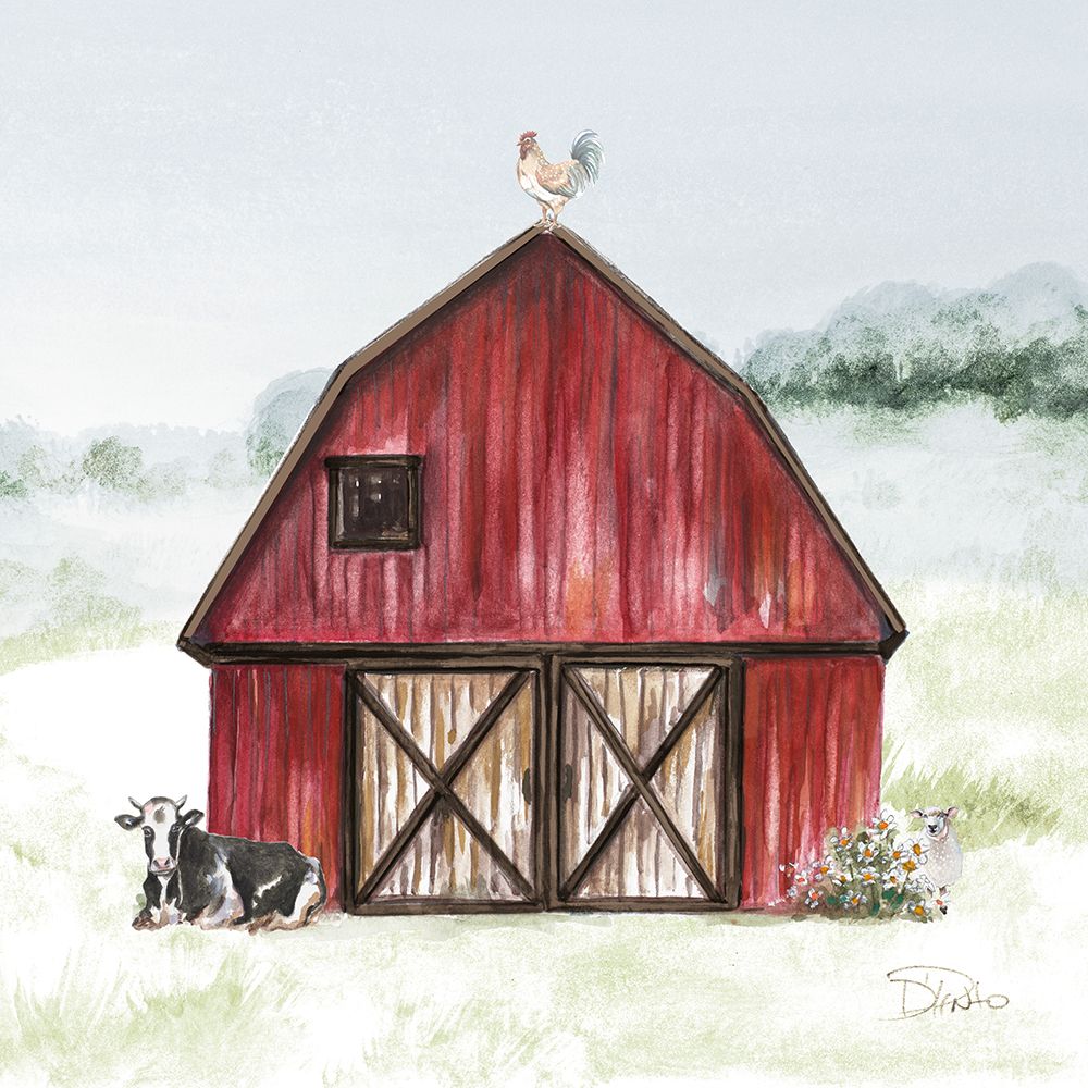 Red Farm Barn II art print by Patricia Pinto for $57.95 CAD