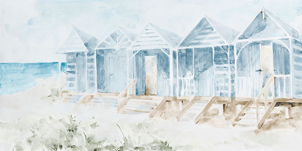 Beach Cabins in a Row art print by Lorenzo Creative for $57.95 CAD