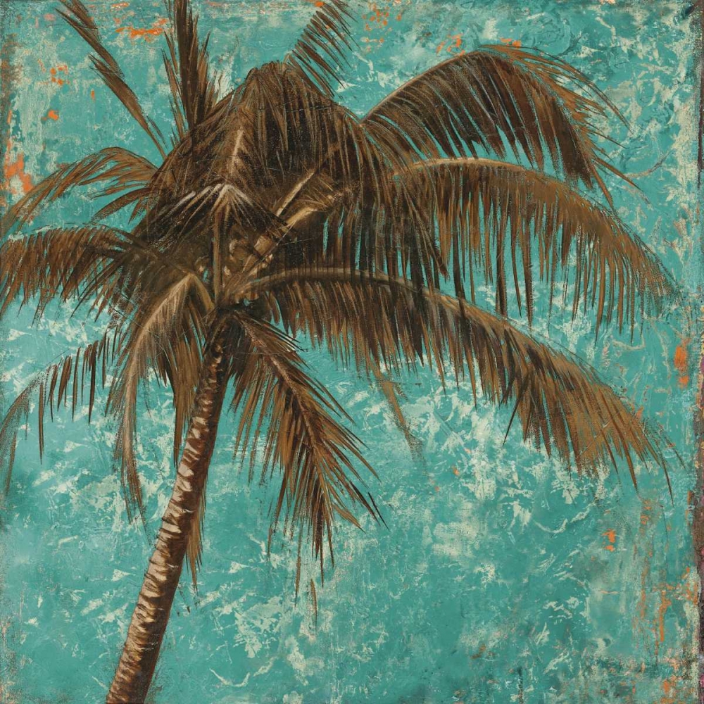 Palm on Turquoise I art print by Patricia Pinto for $57.95 CAD