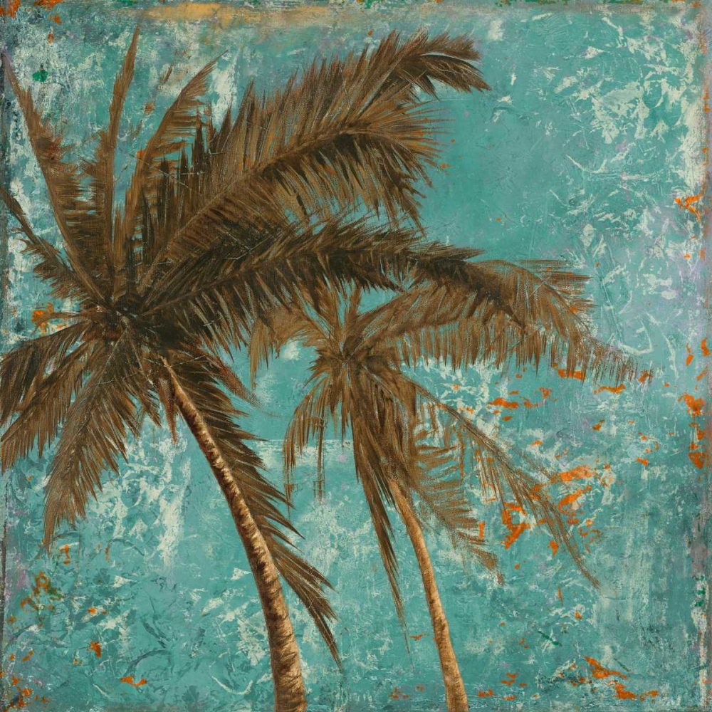 Palm on Turquoise II art print by Patricia Pinto for $57.95 CAD