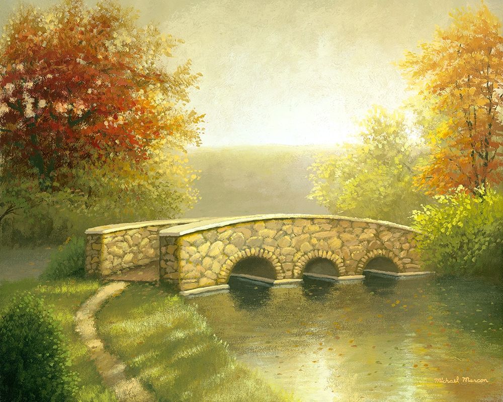 Autumn Bridge I art print by Michael Marcon for $57.95 CAD