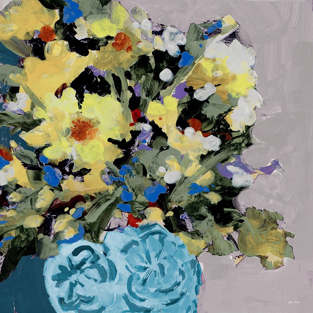 Yellow Daisies in Blue Vase art print by Jane Slivka for $57.95 CAD