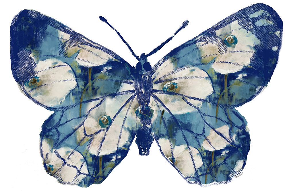 Floral Indigo Butterfly art print by Lanie Loreth for $57.95 CAD