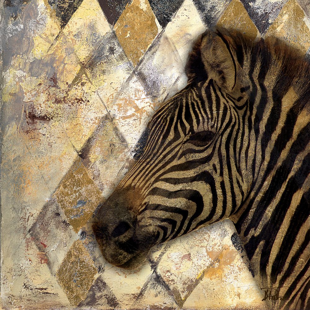 Golden Safari I (Zebra) art print by Patricia Pinto for $57.95 CAD