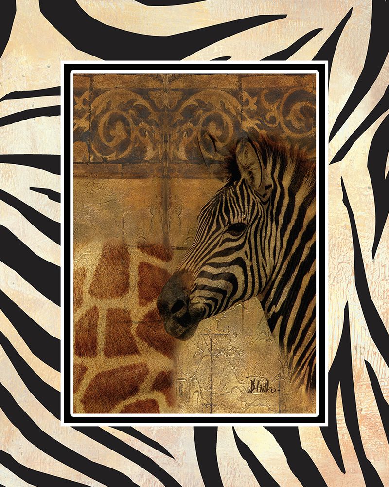Elegant Safari with Border I (Zebra) art print by Patricia Pinto for $57.95 CAD