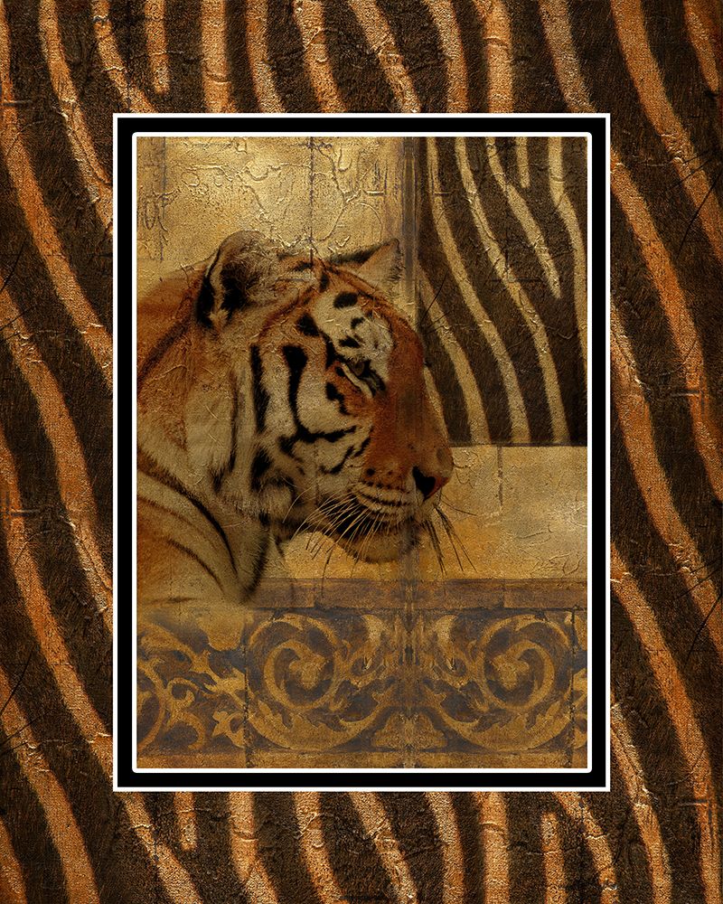 Elegant Safari with Border II (Tiger) art print by Patricia Pinto for $57.95 CAD