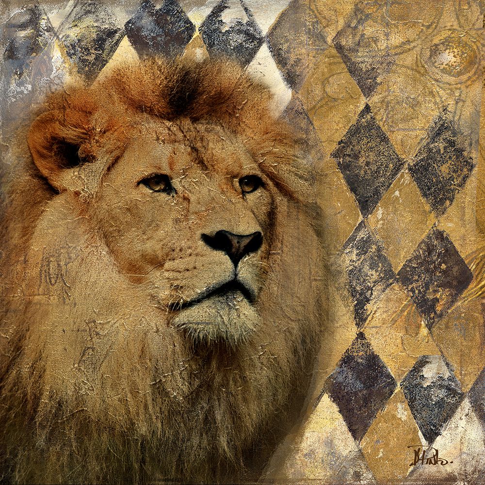 Golden Safari IV (Lion) art print by Patricia Pinto for $57.95 CAD