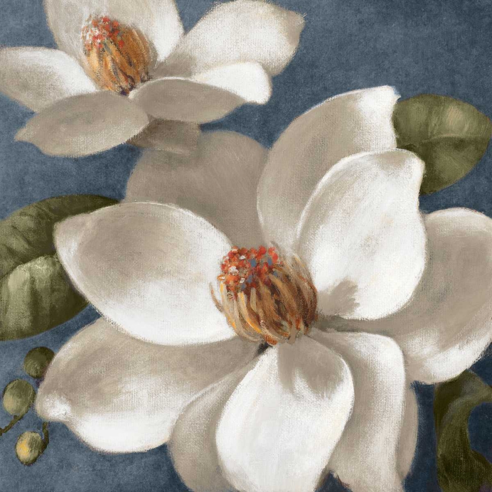 Magnolias on Blue I art print by Lanie Loreth for $57.95 CAD