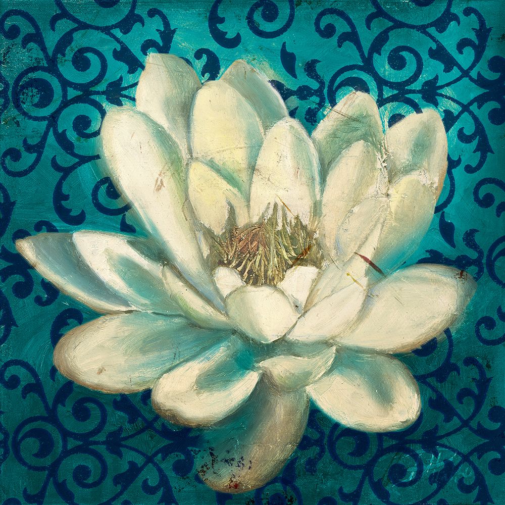 Water Lilly on Teal art print by Patricia Pinto for $57.95 CAD