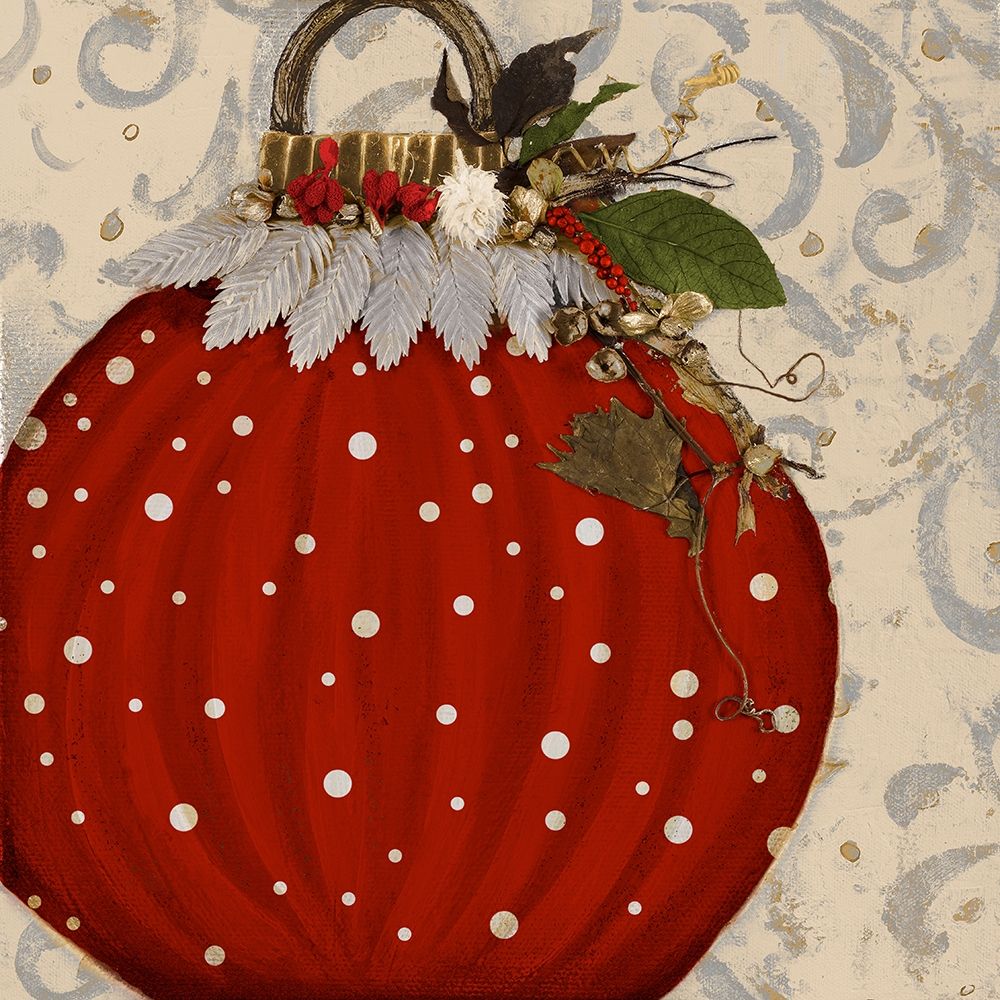 Red Ornament I art print by Patricia Pinto for $57.95 CAD