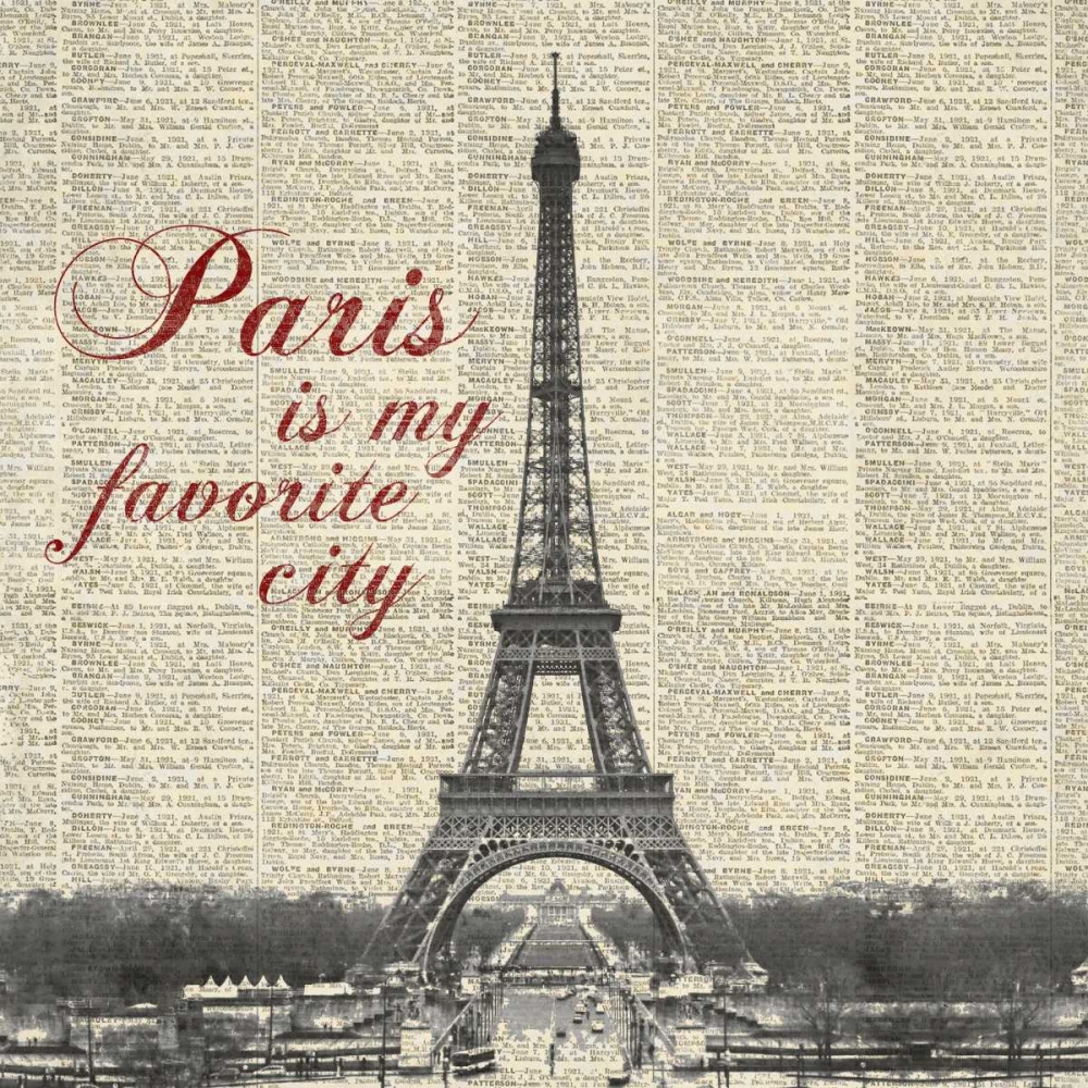 Paris is my Favorite City art print by Michael Marcon for $57.95 CAD