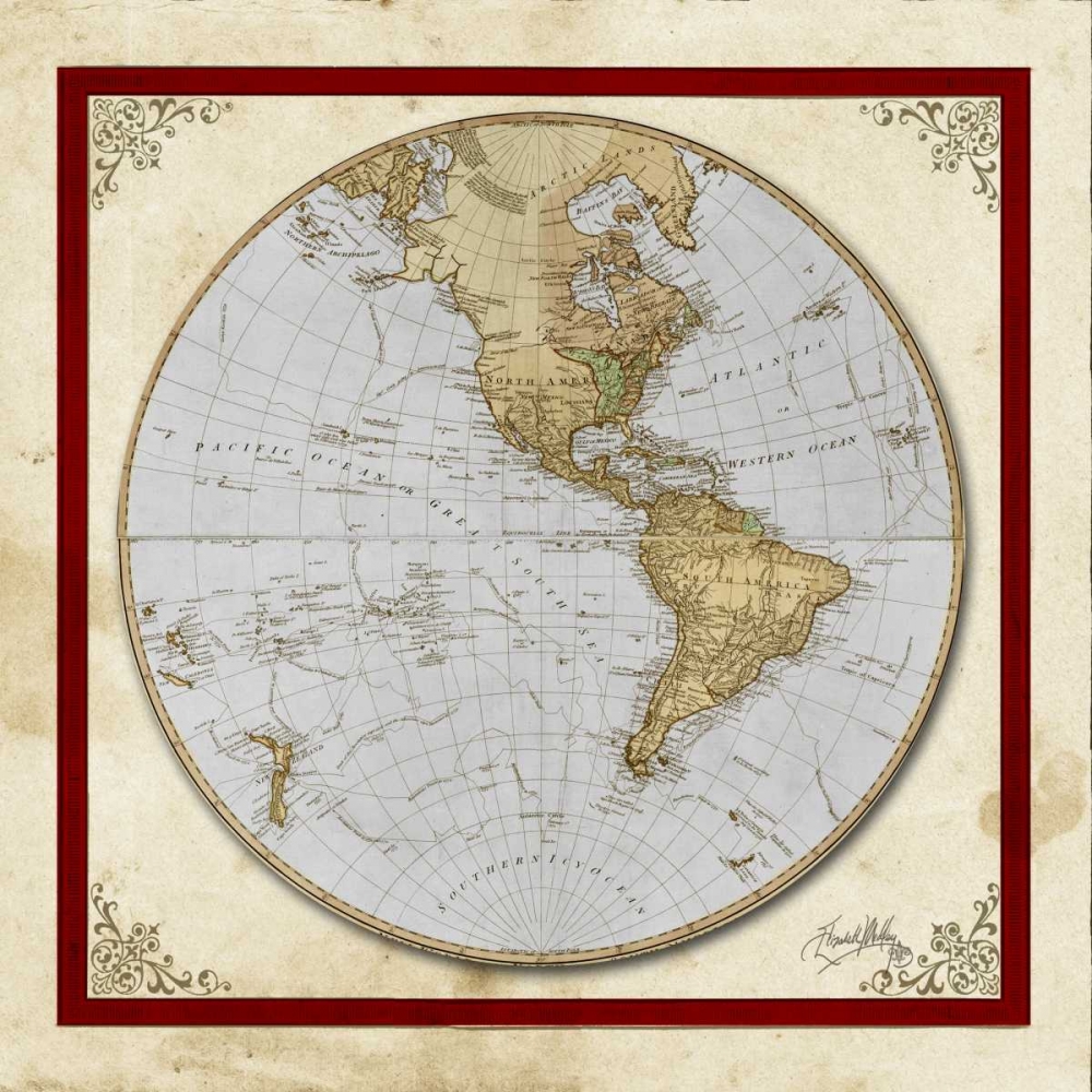 Red and Cream Map I art print by Elizabeth Medley for $57.95 CAD