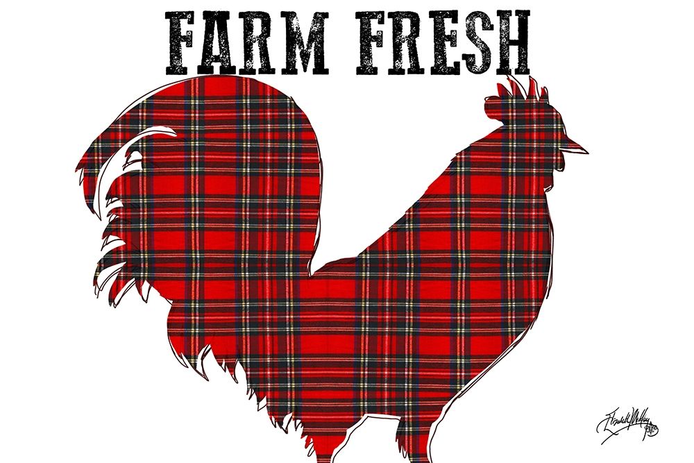 Farm Fresh Plaid Rooster art print by Elizabeth Medley for $57.95 CAD