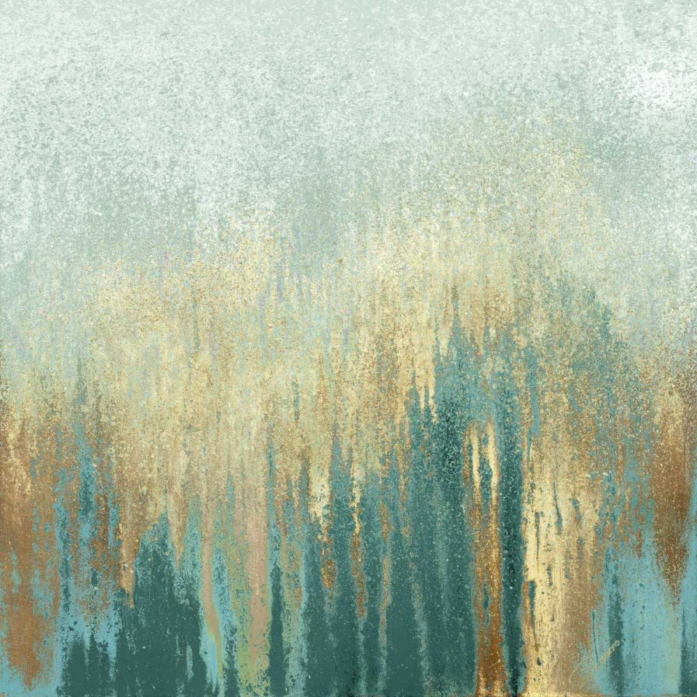 Teal Woods in Gold I art print by Roberto Gonzalez for $57.95 CAD