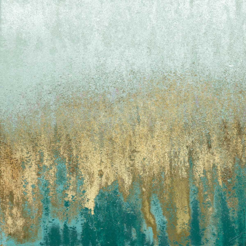 Teal Woods In Gold II art print by Roberto Gonzalez for $57.95 CAD