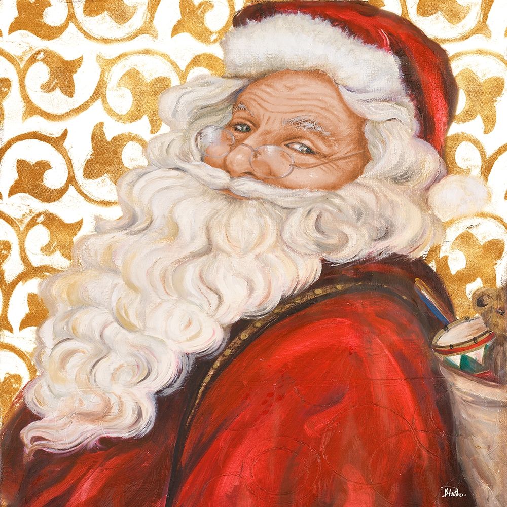 Gold Damask Santa art print by Patricia Pinto for $57.95 CAD