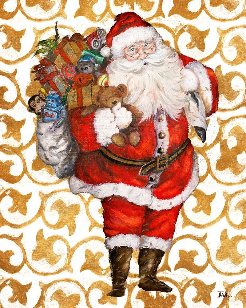 Golden Santa art print by Patricia Pinto for $57.95 CAD