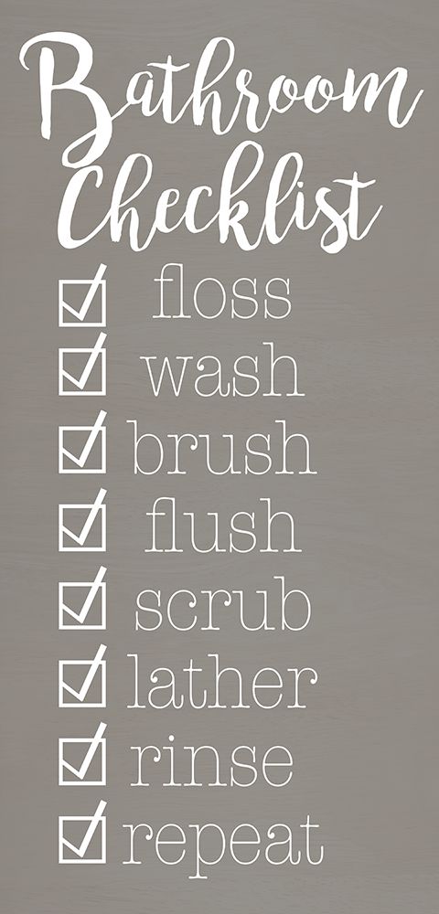 Bath Room Checklist art print by SD Graphics Studio for $57.95 CAD