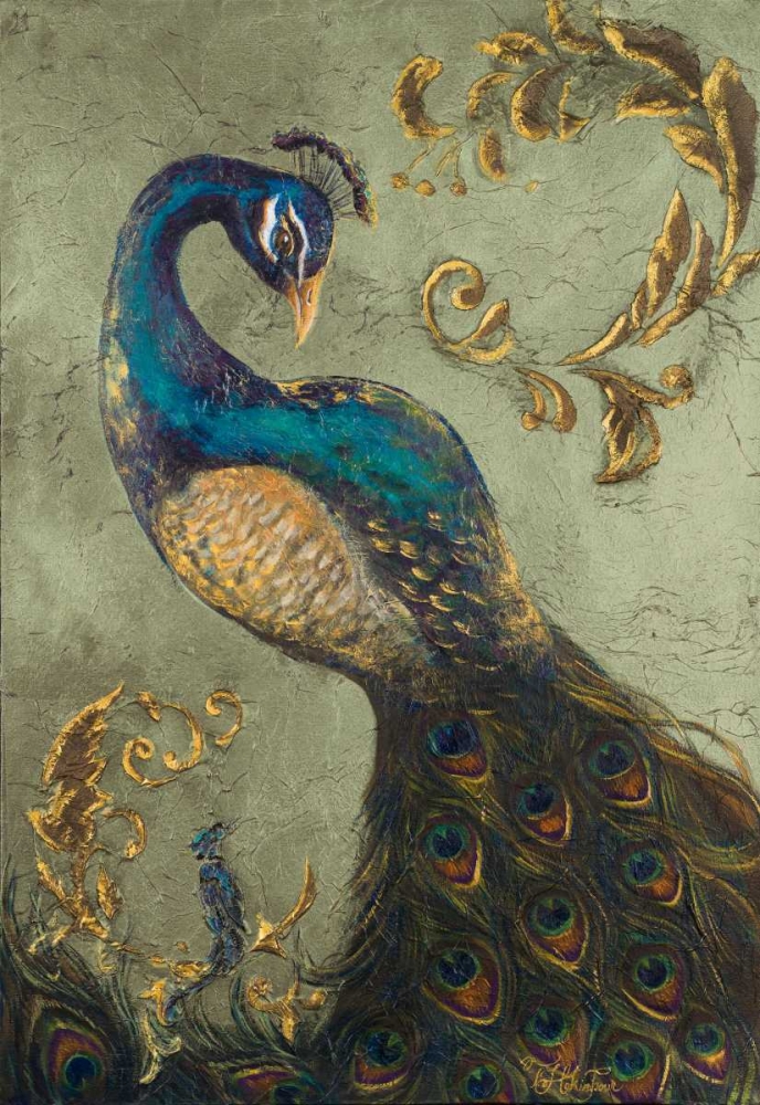Peacock on Sage II art print by Tiffany Hakimipour for $57.95 CAD