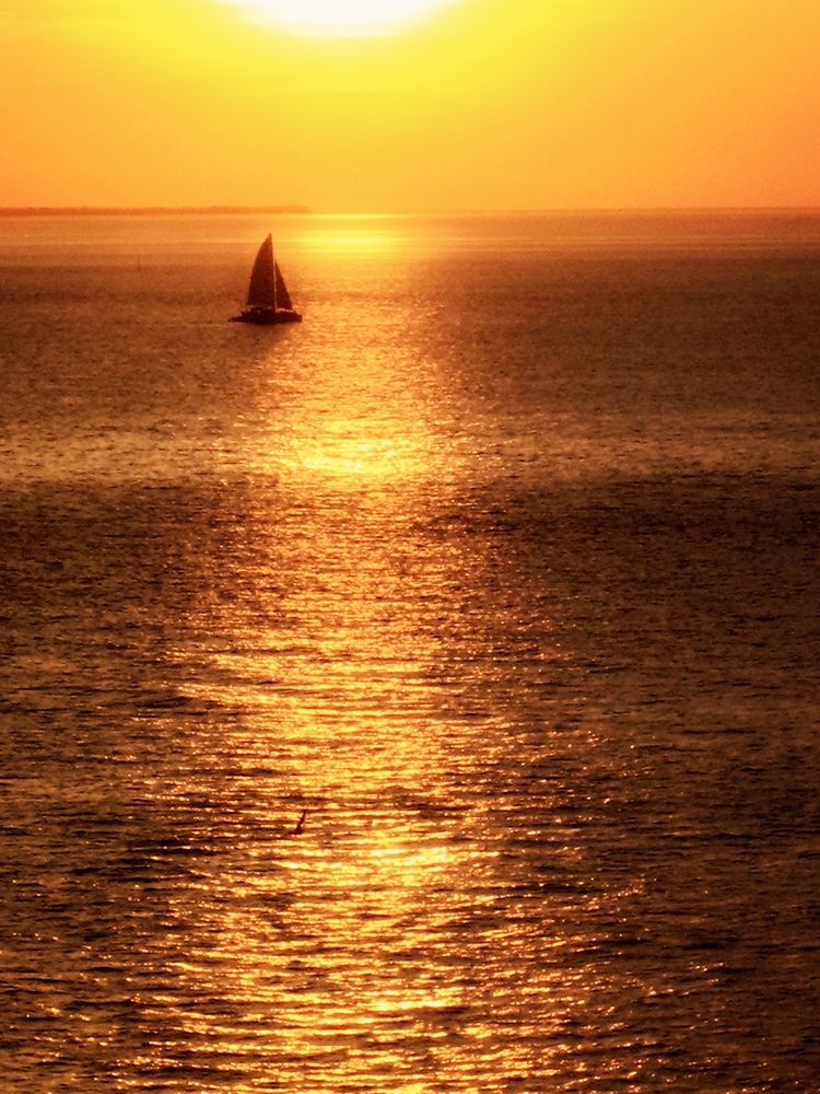 Sailboat at Sunset I art print by Kathy Mansfield for $57.95 CAD
