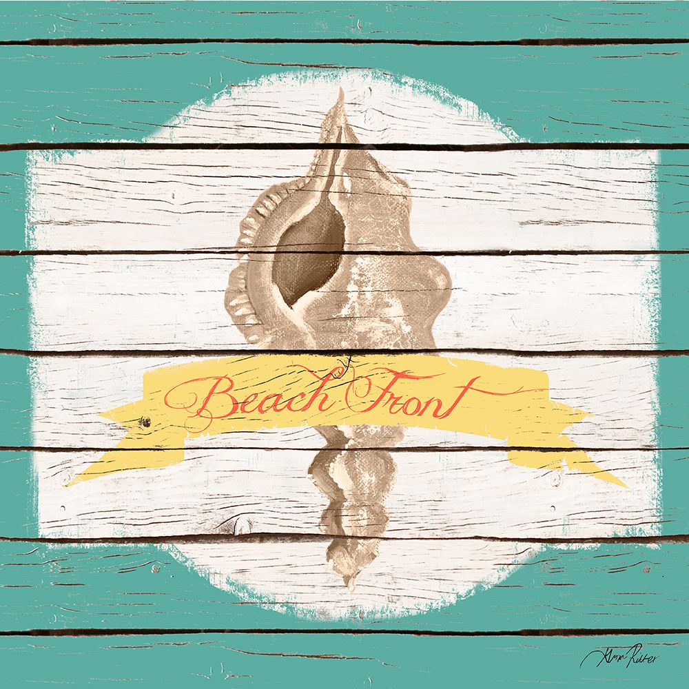 Beach Front Teal art print by Gina Ritter for $57.95 CAD